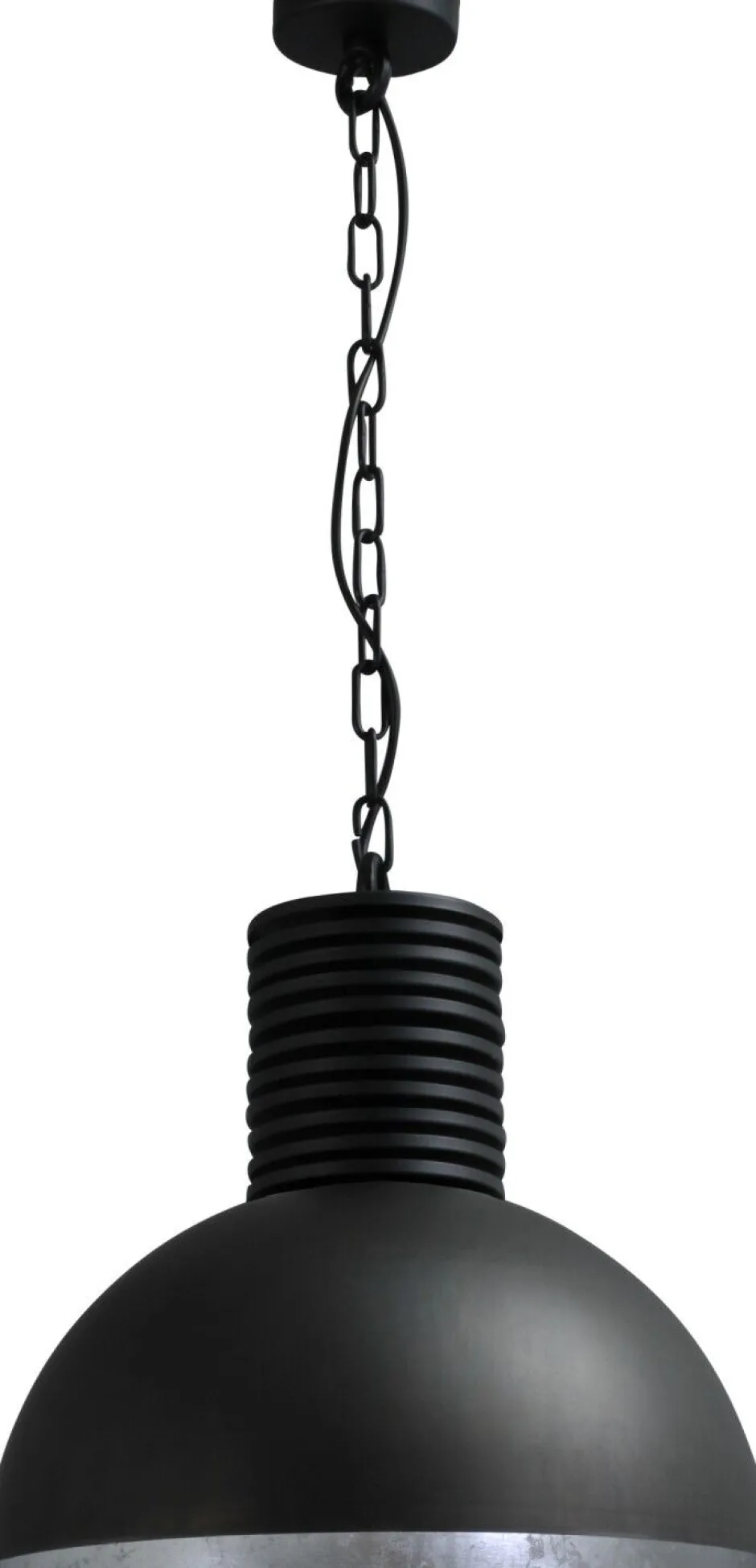 Hängelampen|Industrie Lampen*Masterlight Loft Pendelleuchte Grau Metall Silber Ø40cm LARINO