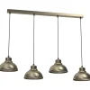 Hängelampen|Bürolampen*Luminex Loft Pendelleuchte in Gold Metall 4-flammig akzentuiert