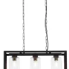 Glaslampen|Wohnzimmerlampen*Jupiter Loft Pendelleuchte Metall Glas 3-flammig stilvoll