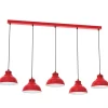 Luminex Loft Pendelleuchte XXL Metall 125 cm E27 Rot Weiß< Hängelampen|Bürolampen