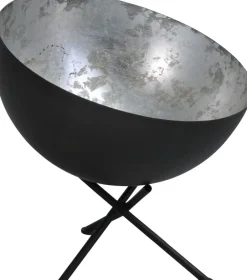 Tischlampen|Schlafzimmer Lampen*Masterlight Loft Tischlampe Grau Metall Silber Ø40cm LARINO