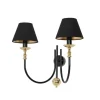 ALDEX Loft Wandlampe blendarm Stoff Schirm E14 B:48 cm Schwarz< Wandleuchten|Schlafzimmer Lampen