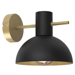 Wandleuchten|Schlafzimmer Lampen*Luminex Loft Wandlampe Metall Braun Gold B:18 cm E27 stilvoll