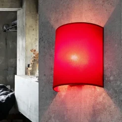 Duolla Loft Wandleuchte Stoff Schirm Pink halbrund E27 ALICE< Wandleuchten|Flurlampen