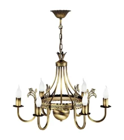 Jupiter Lüster BELRAND Messing Ø62cm 6xE14 Decke Leuchte< Hängelampen|Rustikale Lampen