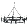 Hängelampen|Esszimmer Lampen*Elstead Lüster CAMELOT 7 Schwarz Ø90cm Design Lampe