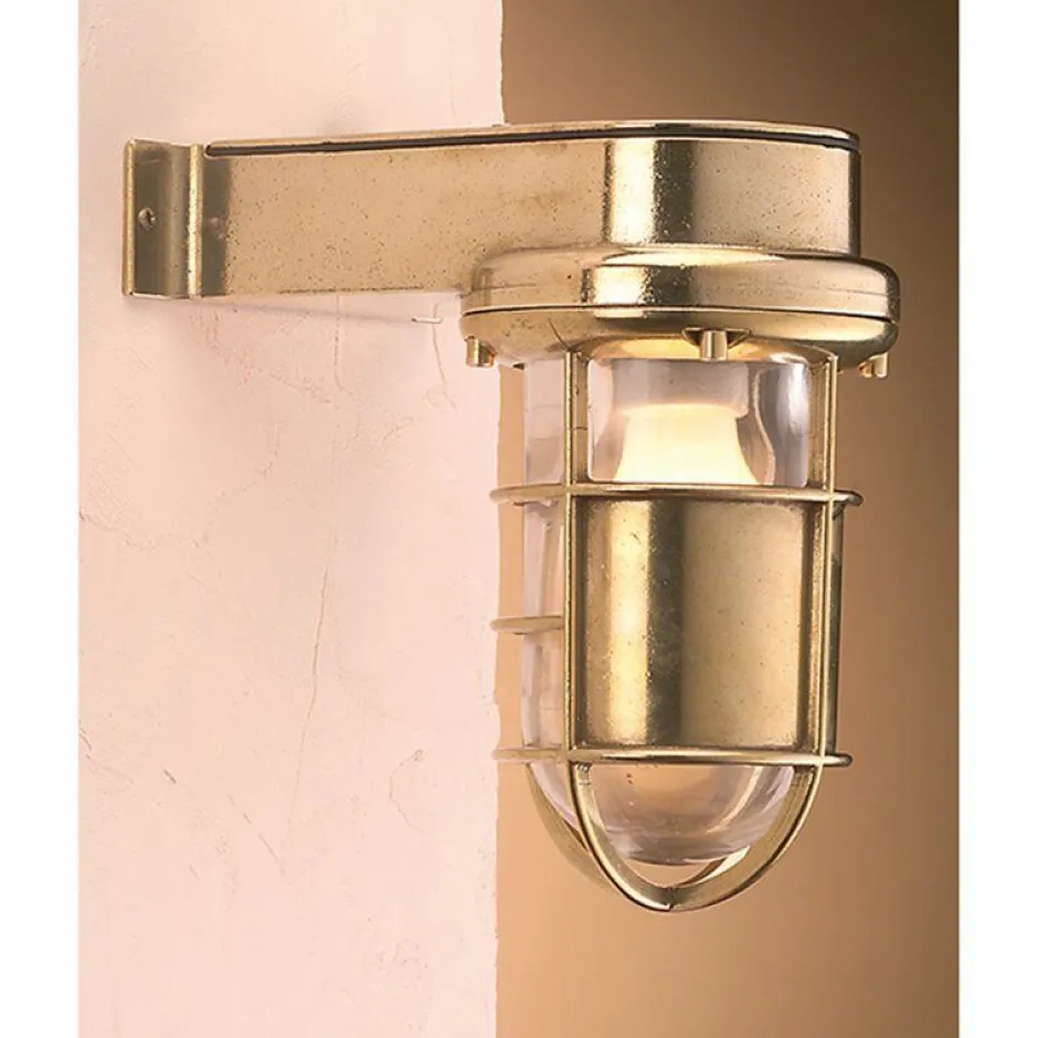 Laura Suardi Maritime Außen Wandleuchte Antik Messing IP55< Außenleuchten Antik|Außenwandleuchten