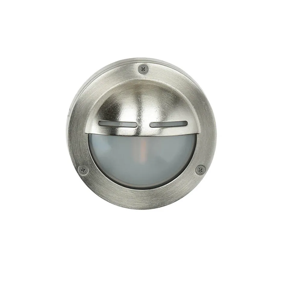 Lido Maritime Außenleuchte Messing in Nickel Ø14cm AGIA< Außenwandleuchten|Rustikale Lampen