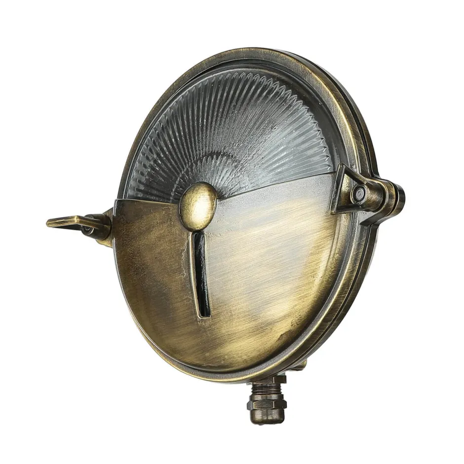 Lido Maritime Außenleuchte Rund Ø18cm aus Messing IP64< Außenwandleuchten|Rustikale Lampen