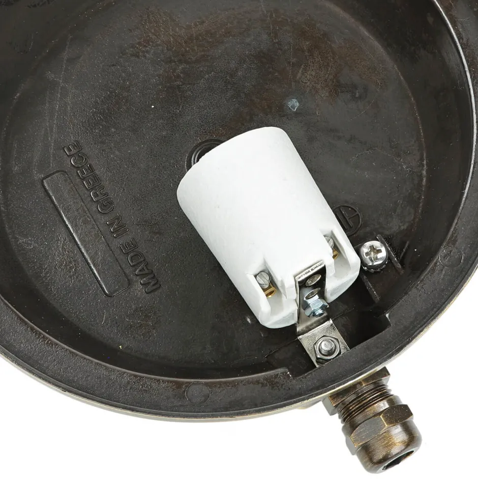 Lido Maritime Außenleuchte Rund Ø18cm aus Messing IP64< Außenwandleuchten|Rustikale Lampen