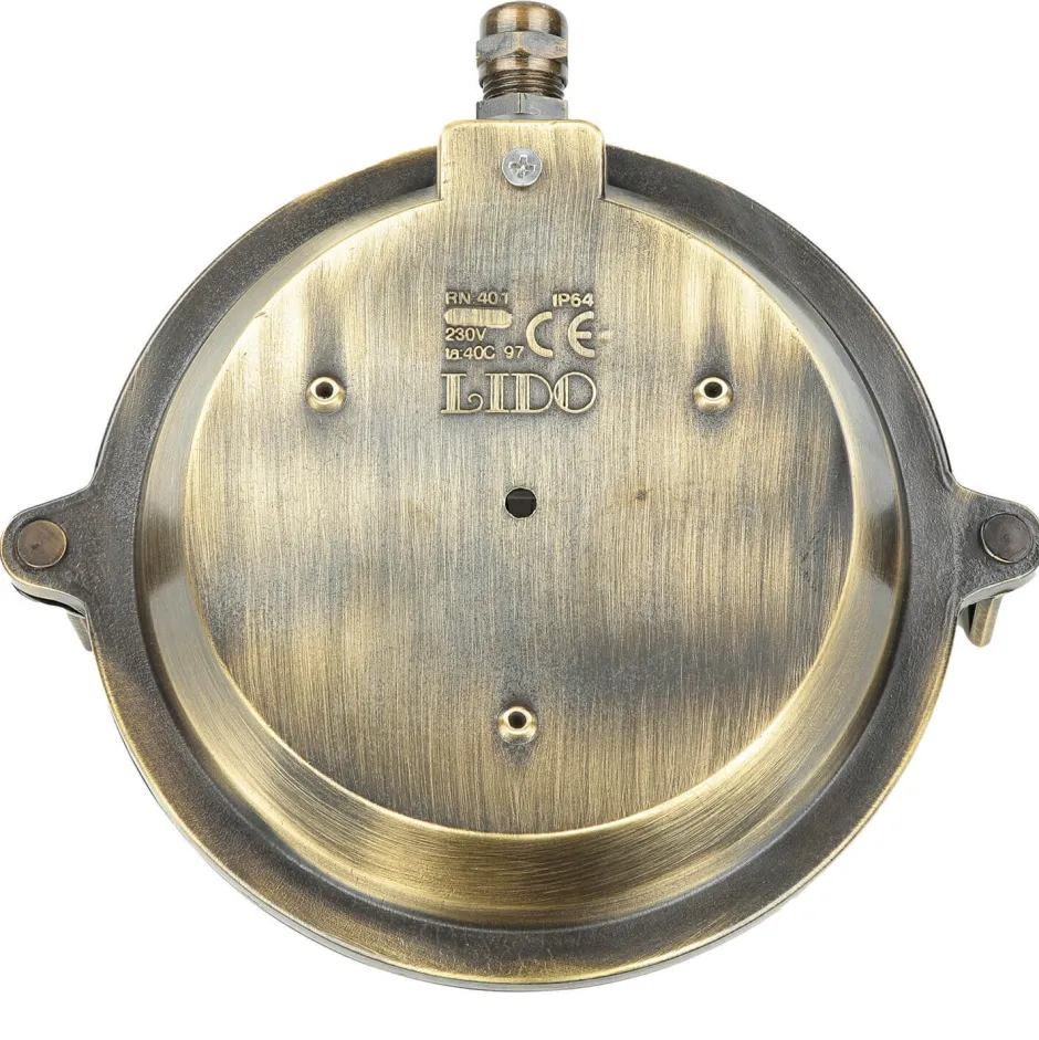 Lido Maritime Außenleuchte Rund Ø18cm aus Messing IP64< Außenwandleuchten|Rustikale Lampen