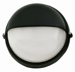 Rustikale Lampen|Maritime Lampen*Lido Maritime Außenwandleuchte IP44 rund Ø19cm Schwarz Weiß