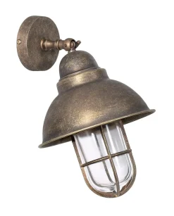 Giovanni Battista Maritime Außewandleuchte IP44 aus Messing in Antik< Außenleuchten Antik|Außenleuchten Messing