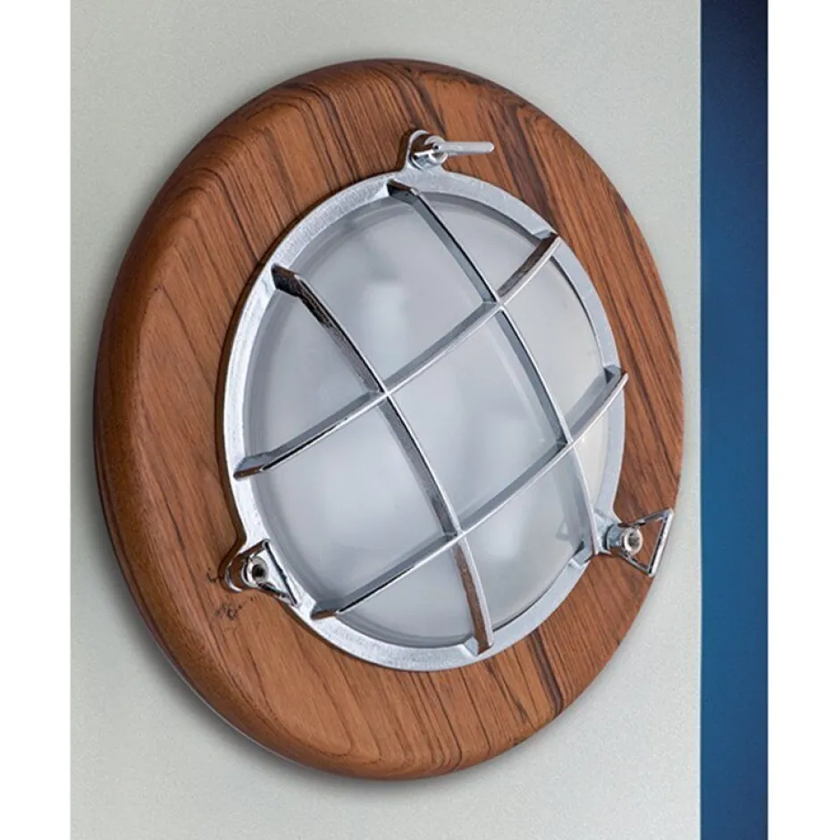 Led Lampen|Wandleuchten*Laura Suardi Maritime LED Wandlampe SILVIO Chrom Maritim rund