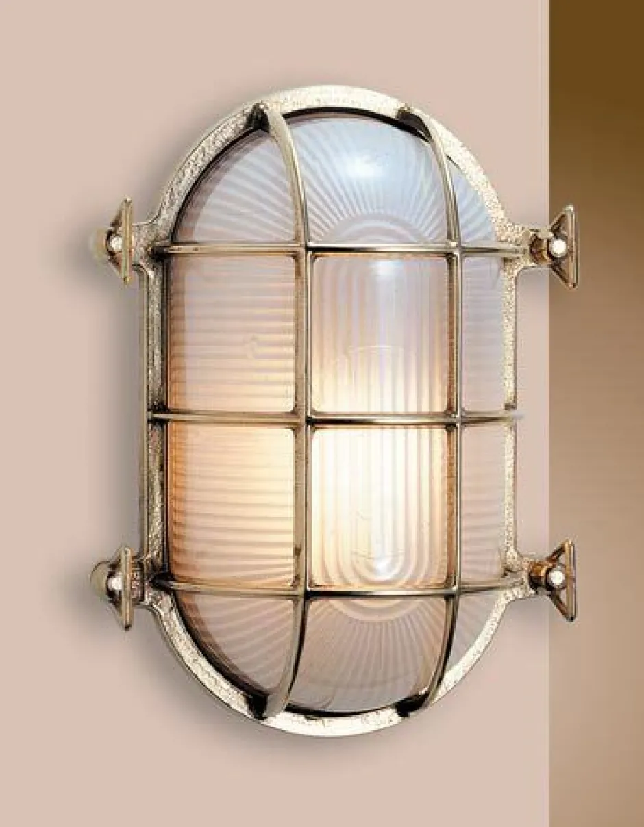 Außenleuchten Antik|Außenleuchten Messing*Laura Suardi Maritime LED Wandlampe SIRENA Messing IP54 außen