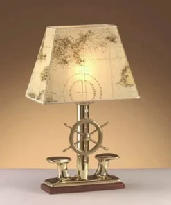 Laura Suardi Maritime Tischlampe Messing Papier nautisch edel< Nachttischlampen|Metall Lampen