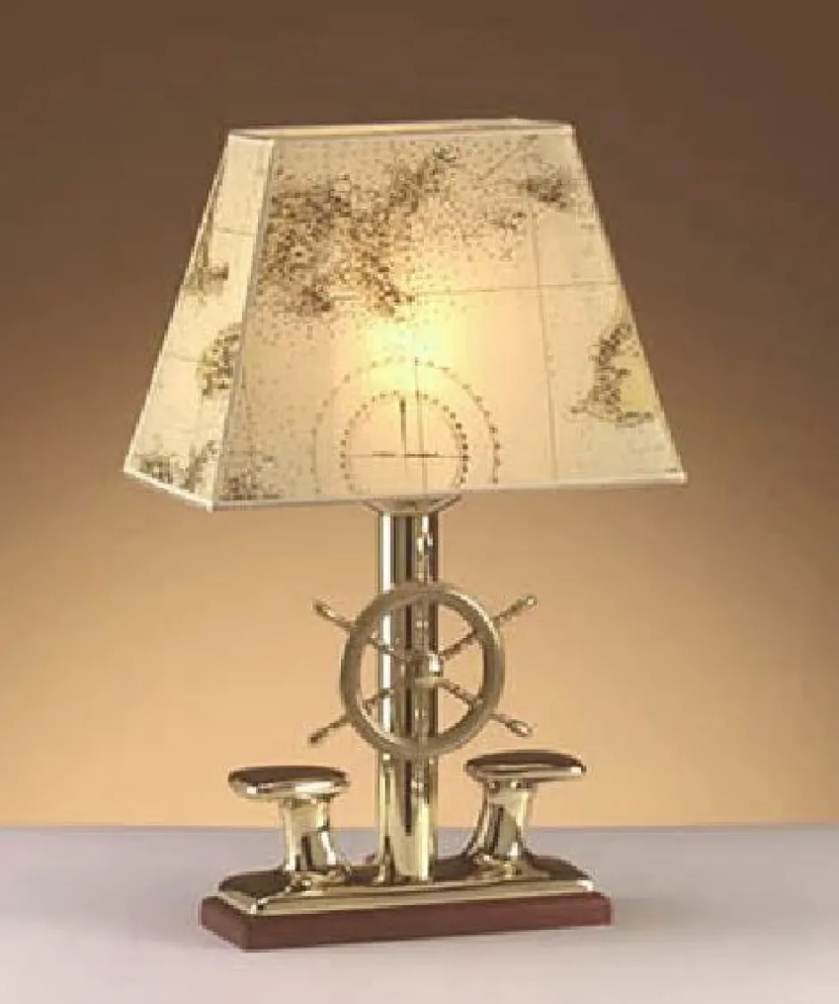 Laura Suardi Maritime Tischlampe Messing Papier nautisch edel< Nachttischlampen|Metall Lampen