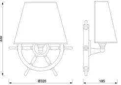 Wandleuchten|Lampen Aus Aller Welt*Laura Suardi Maritime Wand Lampe Messing Steuerrad VELIERO