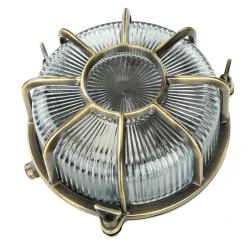 Lido Maritime Wandlampe Außen SIFNOS Echt Messing Antik< Rustikale Lampen|Metall Lampen