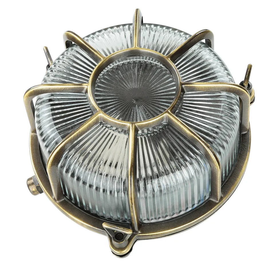 Lido Maritime Wandlampe Außen SIFNOS Echt Messing Antik< Rustikale Lampen|Metall Lampen