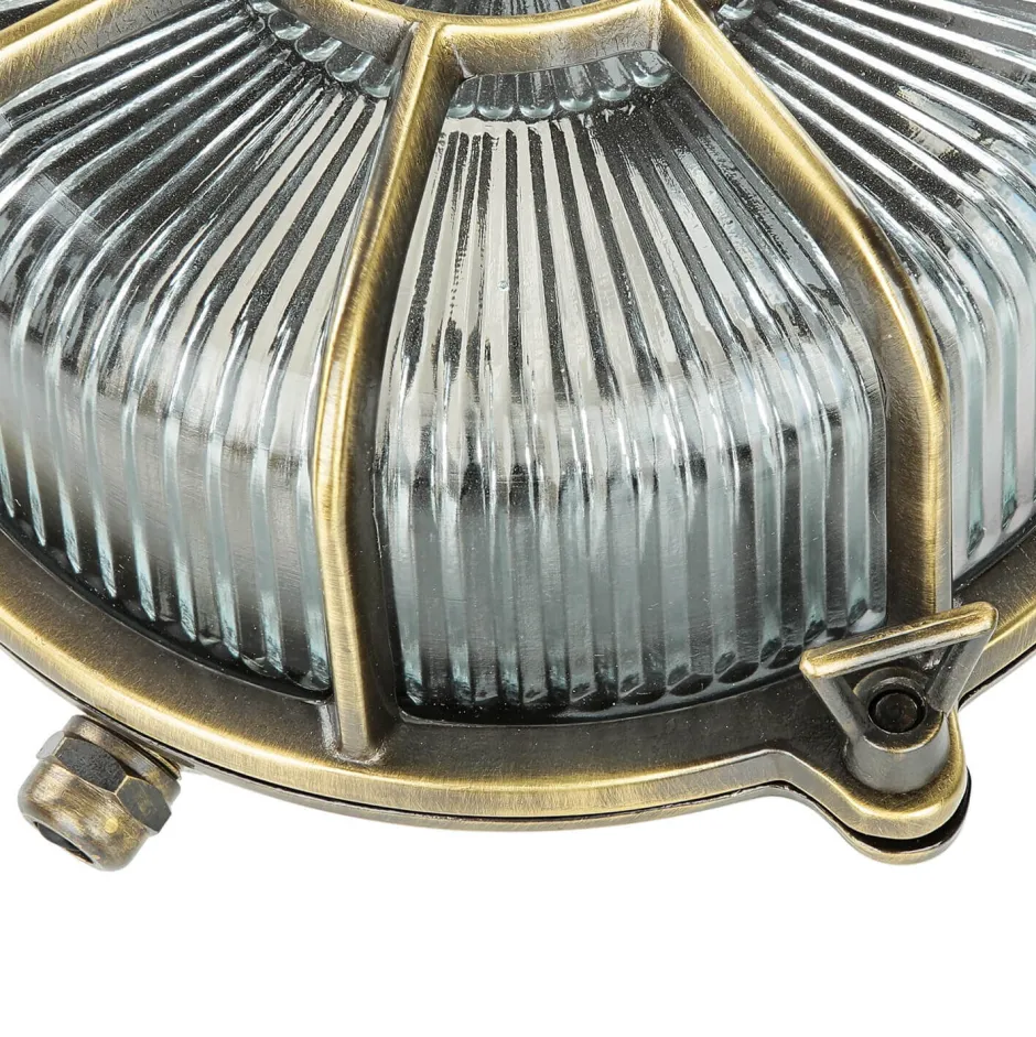 Lido Maritime Wandlampe Außen SIFNOS Echt Messing Antik< Rustikale Lampen|Metall Lampen