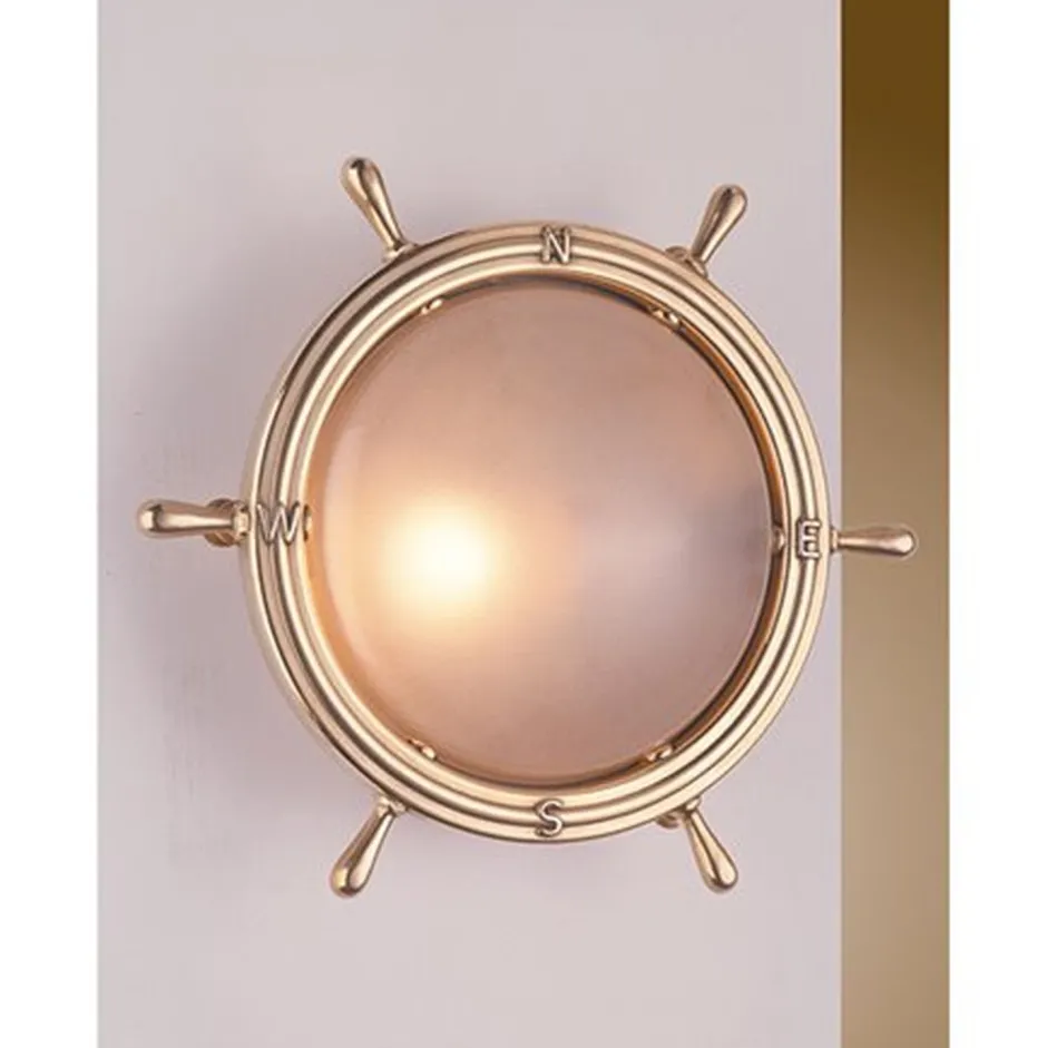 Laura Suardi Maritime Wandlampe Messing Glas Flur Wohnzimmer< Wandleuchten|Flurlampen