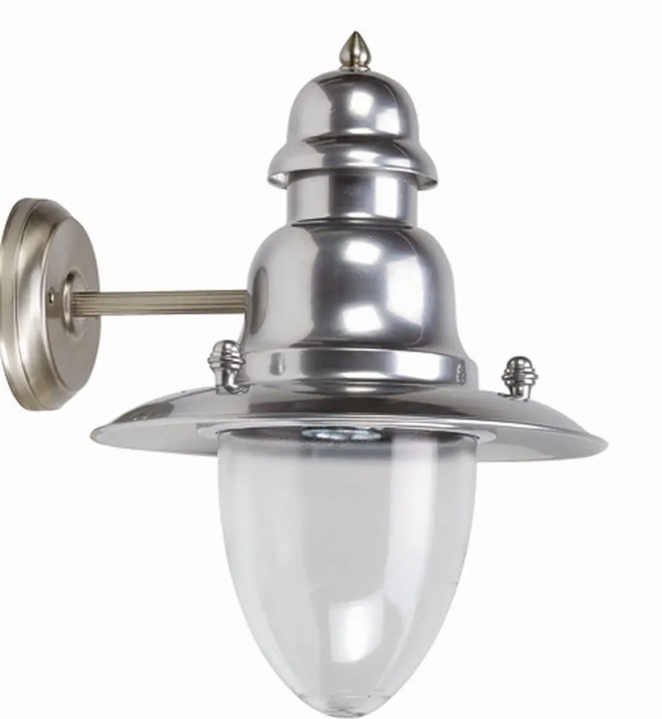 Lido Maritime Wandleuchte außen IP43 in Nickel matt E27< Außenleuchten Antik|Außenwandleuchten