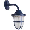 Lido Maritime Wandleuchte außen Messing Glas H: 31 cm IP64 Blau< Außenwandleuchten|Messinglampen