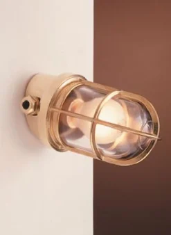 Außenleuchten Antik|Außenwandleuchten*Laura Suardi Maritime Wandleuchte CARDO Messing IP44 Außen