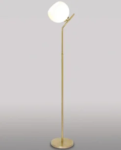 Kugellampen|Lampen Aus Aller Welt*Giovanni Battista Massive Stehlampe Messing Glas stilvoll Wohnzimmer