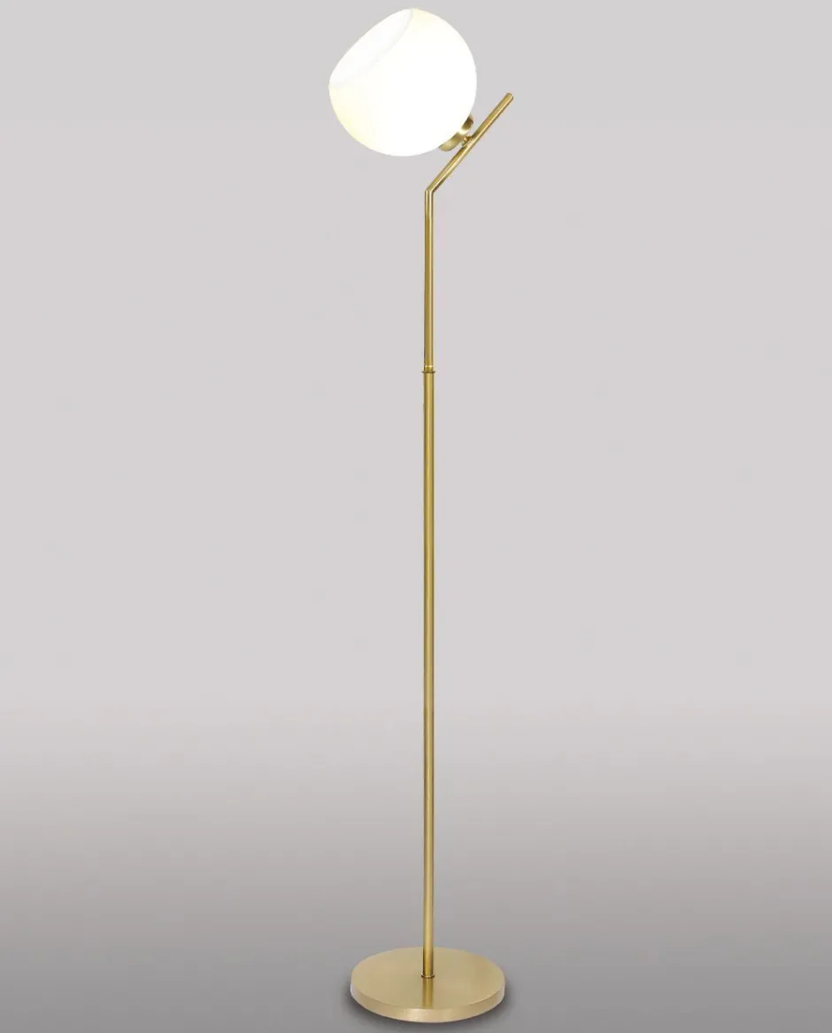 Kugellampen|Lampen Aus Aller Welt*Giovanni Battista Massive Stehlampe Messing Glas stilvoll Wohnzimmer