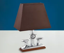 Tischlampen|Schlafzimmer Lampen*Laura Suardi Massive Tischlampe Chrom Braun aus Messing Maritim