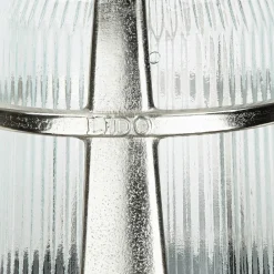 Außenwandleuchten|Rustikale Lampen*Lido Massive Wandleuchte Außen in Nickel Messing Glas