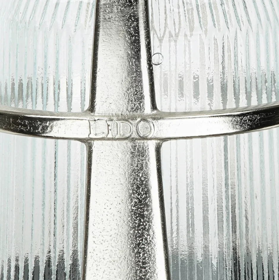 Außenwandleuchten|Rustikale Lampen*Lido Massive Wandleuchte Außen in Nickel Messing Glas