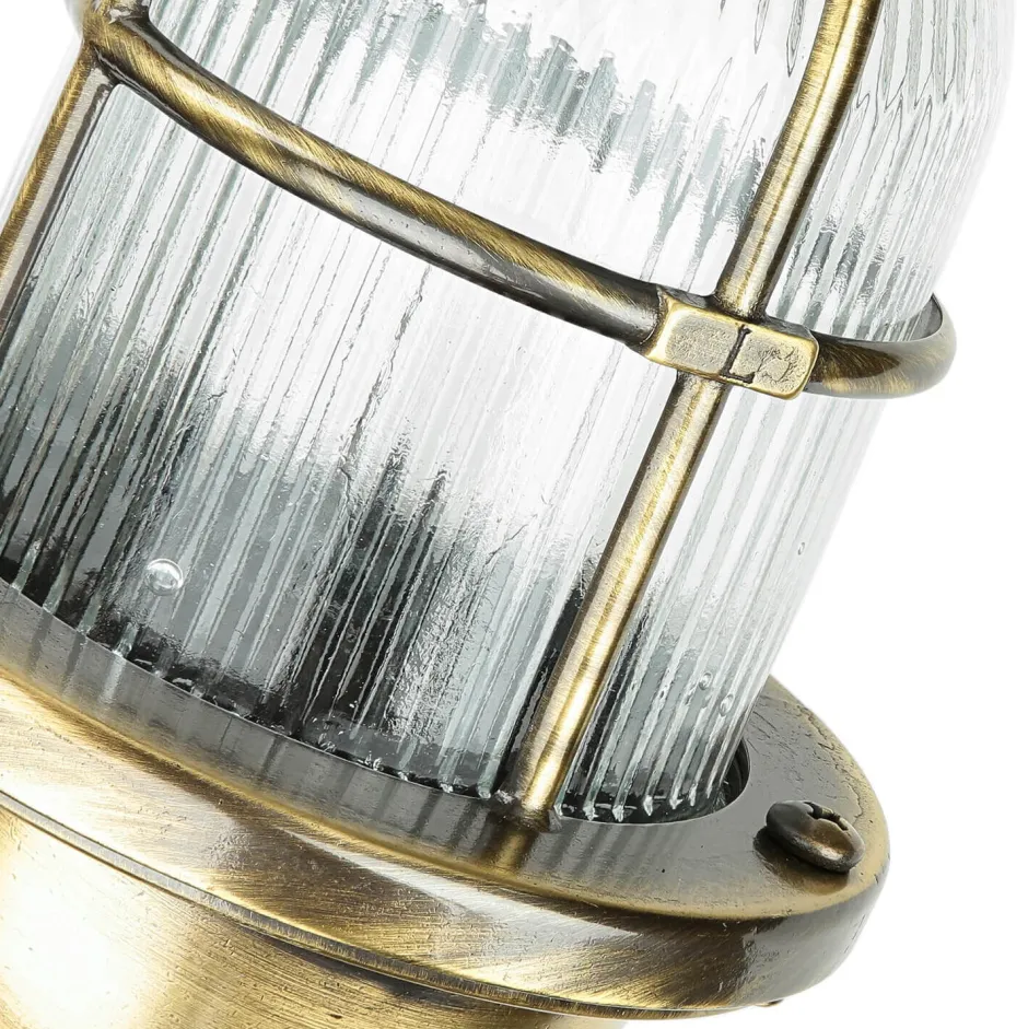 Rustikale Lampen|Metall Lampen*Lido Messing Außenleuchte Antik Gitter Schirm SANTORIN