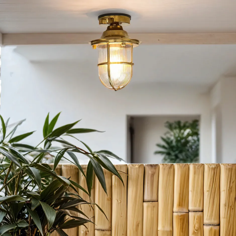 Lido Messing Deckenleuchte außen IP54 Maritim Terrasse< Metall Lampen|Messinglampen