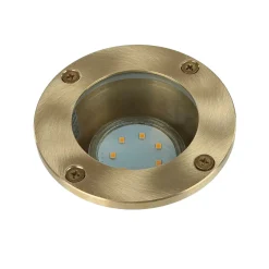 Lido Messing Einbauleuchte rund IP54 GU10 außen Ø10,5cm< Metall Lampen|Messinglampen