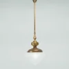 Hängelampen|Bürolampen*Berliner Messingleuchten Messing Hängelampe Glas blendarm E27 Ø28 cm gemütlich