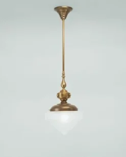 Hängelampen|Bürolampen*Berliner Messingleuchten Messing Hängelampe Glas blendarm E27 Ø28 cm gemütlich