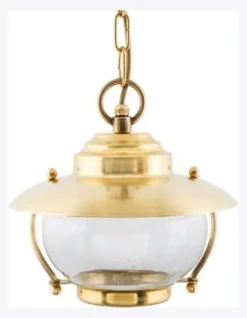 Metall Lampen|Messinglampen*Lido Messing Hängeleuchte rund IP43 Maritim Ø23cm außen