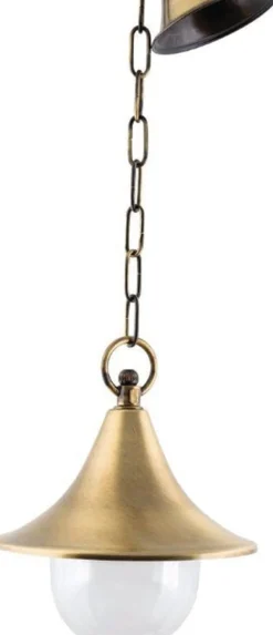 Außenleuchten Antik|Außenleuchten Messing*Lido Messing Pendelleuchte rund Ø21cm Außenbereich