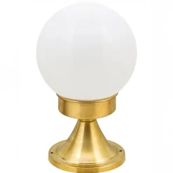 Messinglampen|Metall Lampen*Lido Messing Sockelleuchte Kugel Schirm H:25cm Ø15cm