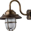 Außenleuchten Antik|Außenleuchten Messing*Lido Messing Wandlampe IP64 Maritim außen wetterfest