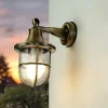 Lido Messing Wandlampe IP64 Maritim Haus Hof SANTORIN< Metall Lampen|Messinglampen