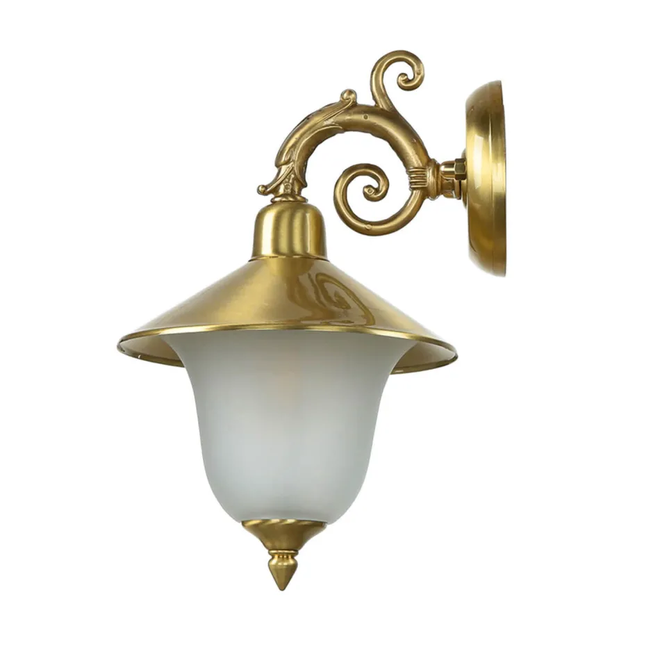 Außenwandleuchten|Rustikale Lampen*Lido Messing Wandlampe Rustikal elegant H:28cm ANDROS