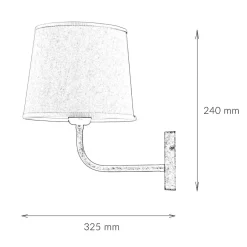 Wohnzimmerlampen|Metall Lampen*Giovanni Battista Messing Wandleuchte E27 Beige Stoff Schirm
