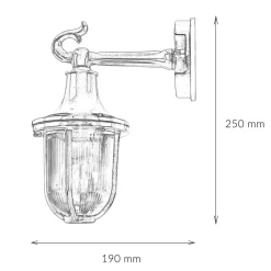 Lido Messing Wandleuchte IP64 Maritim Terrasse THISSEAS< Außenwandleuchten|Rustikale Lampen