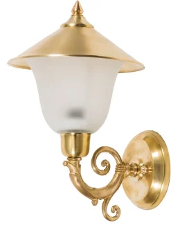 Außenwandleuchten|Rustikale Lampen*Lido Messing Wandleuchte IP23 Rustikal außen Premium