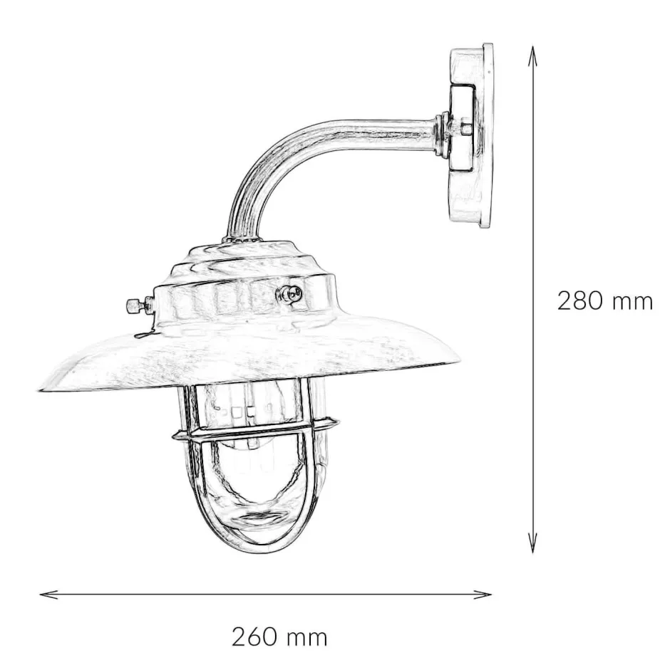 Lido Messing Wandleuchte Maritim Außenwand wetterfest< Außenwandleuchten|Rustikale Lampen