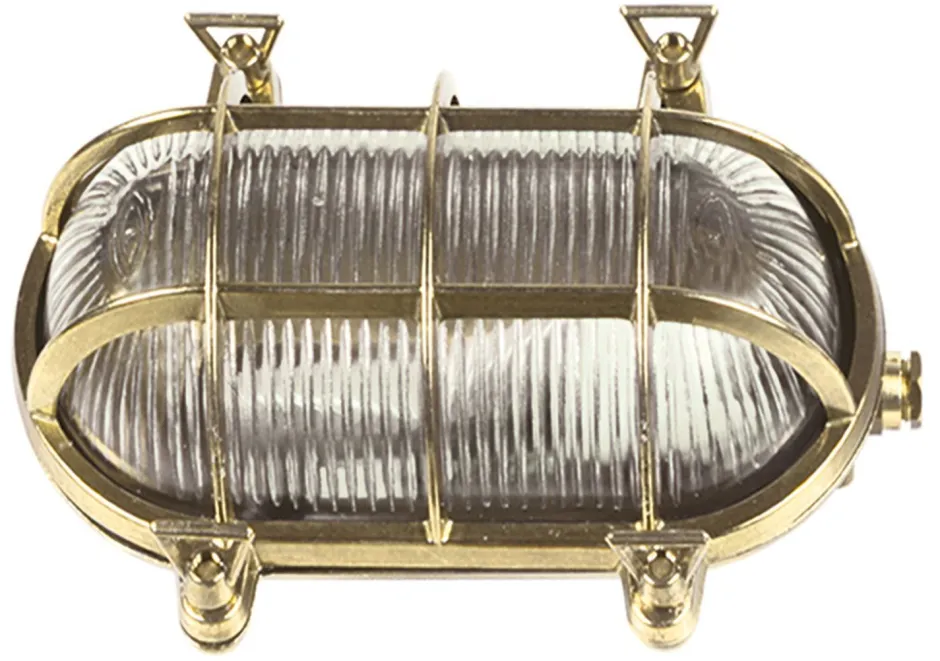 Metall Lampen|Messinglampen*Lido Messing Wandleuchte oval IP64 Maritim Haustür Wand